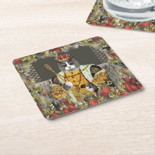 Onderzetter koninklijk kerstcadeaupapier (Schuin)