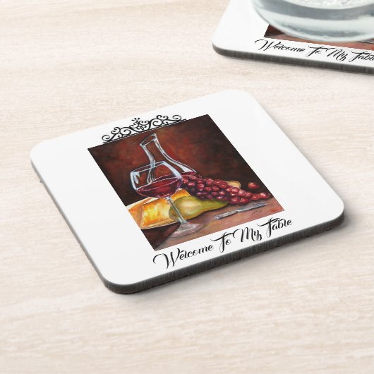 Onderzetter kurk terug - Welkom bij mijn tafel (Linkerzijde)