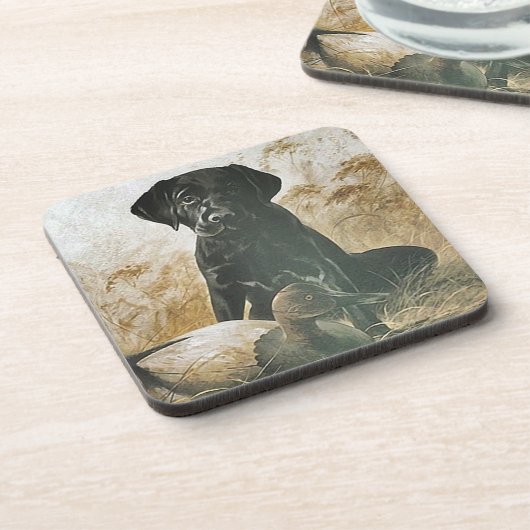 Onderzetter Labrador Lab & Duck Decoy Angstig voor (Linkerzijde)