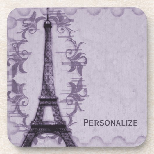 Onderzetter Lavender Paris Grunge (Voorkant)