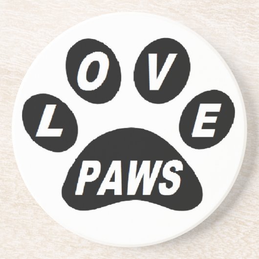Onderzetter Love Paws on Paws Black (Voorkant)