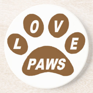 Onderzetter Love Paws on Paws Brown