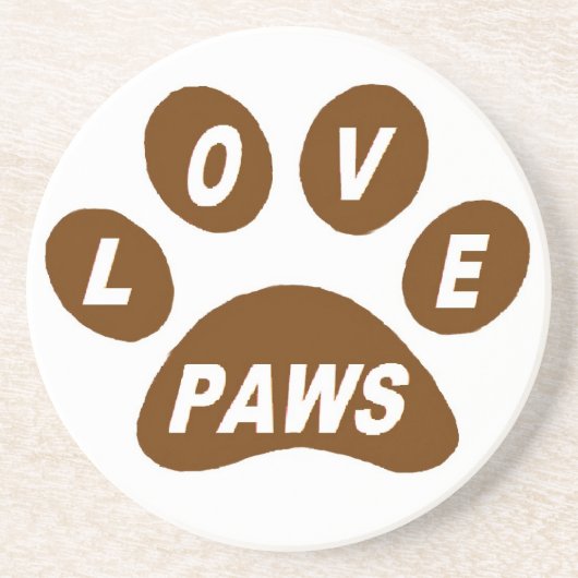 Onderzetter Love Paws on Paws Brown (Voorkant)