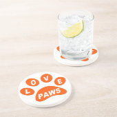 Onderzetter Love Paws on Paws Oranje (Zijkant)