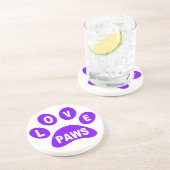 Onderzetter Love Paws op Paws Paars (Zijkant)