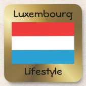 Onderzetter Luxemburgse vlag + tekst (Voorkant)