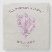 Onderzetter Magenta Conch Shell Stone (Voorkant)