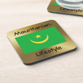 Onderzetter Mauritanië vlag + tekst (Linkerzijde)