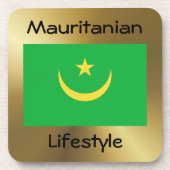 Onderzetter Mauritanië vlag + tekst (Voorkant)