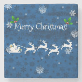 Onderzetter met blauw Slapje en rendiersteen van d (Voorkant)