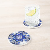 Onderzetter met Blauw Wit Kleuren Design (Zijkant)