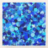 Onderzetter met blauwe stip glazen onderzetter (Voorkant)