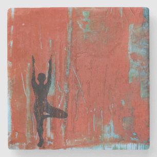 Onderzetter met boomstam Yoga Girl Stone
