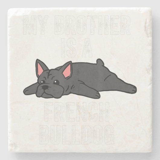 Onderzetter met bulldog Lover Stone | Lover Gift (Voorkant)