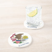 Onderzetter met de vlag van Illinois, Verenigde St (Zijkant)