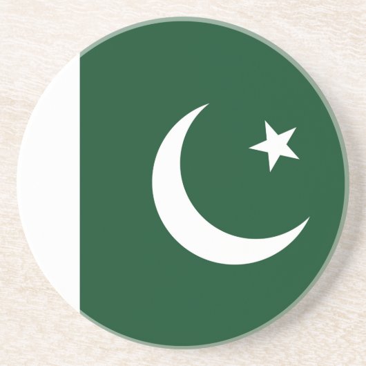 Onderzetter met de vlag van Pakistan (Voorkant)