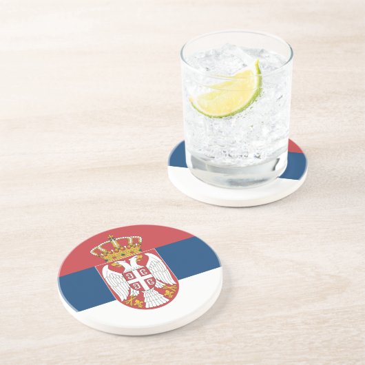 Onderzetter met de vlag van Servië (Zijkant)