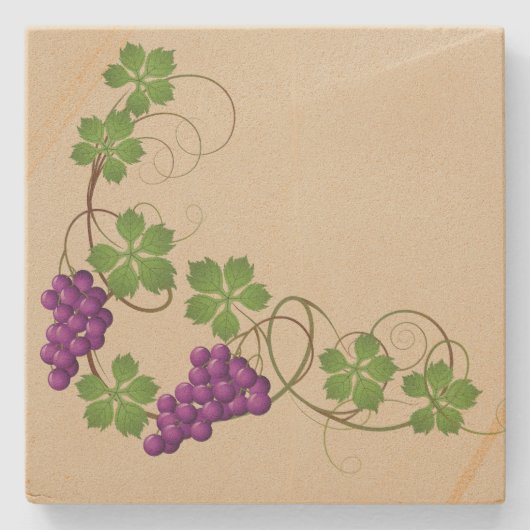 Onderzetter met druivenstoon (Voorkant)