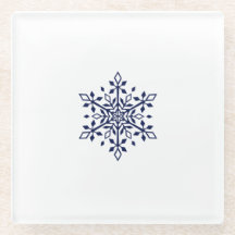 Onderzetter met een blauwe sneeuwvlok