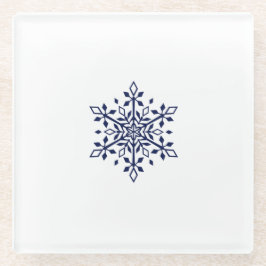 Onderzetter met een blauwe sneeuwvlok