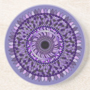 onderzetter met een paarse mandala ontwerp