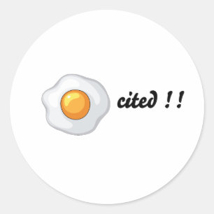 Onderzetter met eiervermelding ronde sticker