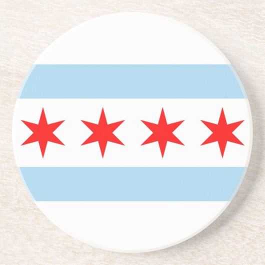 Onderzetter met Flag of Chicago, Illinois, Verenig (Voorkant)