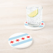 Onderzetter met Flag of Chicago, Illinois, Verenig (Zijkant)