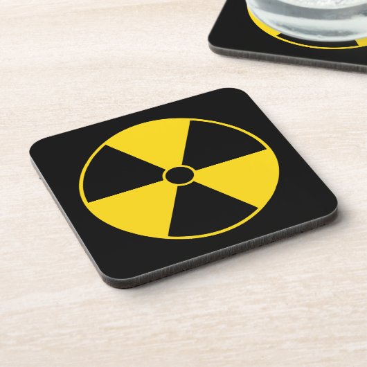 Onderzetter met geel stralingssymbool (Linkerzijde)