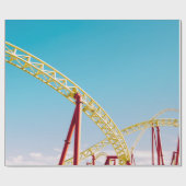 Onderzetter met gele en rode rol onder blauwe heme cadeaupapier (Vlak)