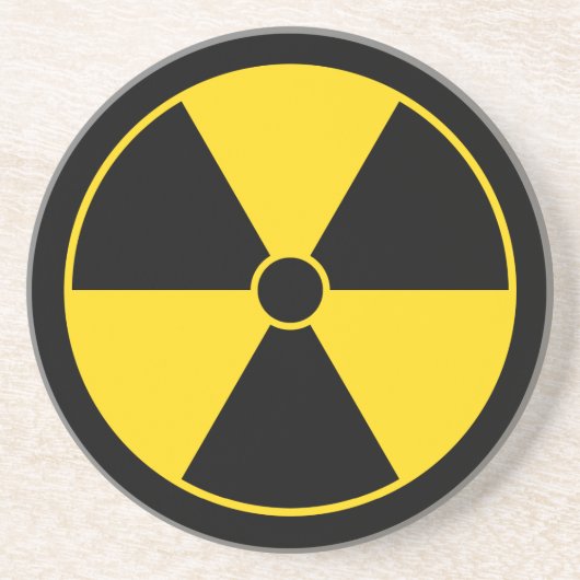 Onderzetter met gele en zwarte stralingssymbool (Voorkant)