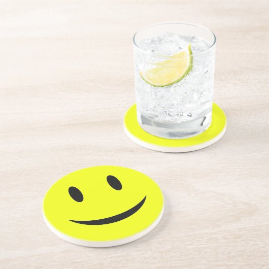 Onderzetter met gele gezichtsscherven (Zijkant)