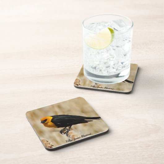 Onderzetter met gele kopvogels (Rechterzijde)