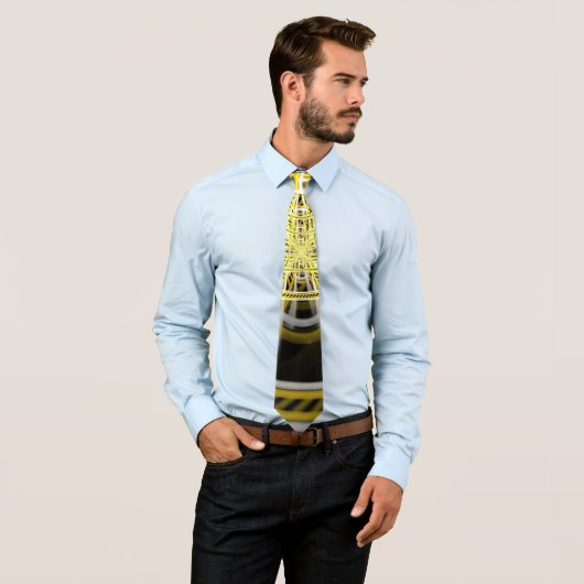 Onderzetter met gele tapedrive op fractale rails stropdas (In situ)