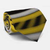 Onderzetter met gele tapedrive op fractale rails stropdas (Opgerold)