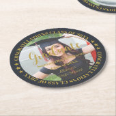 Onderzetter met Gold Photo Round Paper afstuderen (Gebogen)