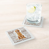 Onderzetter met gouden ritten glazen onderzetter (Schuin)