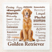 Onderzetter met gouden ritten glazen onderzetter (Voorkant)