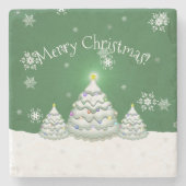 Onderzetter met groene kerstboomsteen (Voorkant)