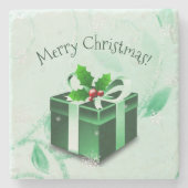 Onderzetter met groene kerstcadeaus (Voorkant)