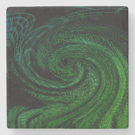 Onderzetter met groene wervelstaafje (Voorkant)