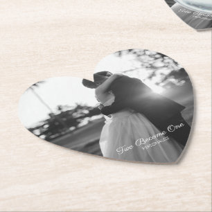 Onderzetter met hartvorm voor tekst