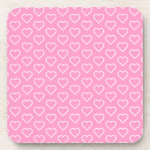 Onderzetter met Hearts Custom Colors - Roze (Voorkant)
