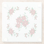 Onderzetter met heerlijk kerstrood bloem glazen onderzetter (Achterkant)