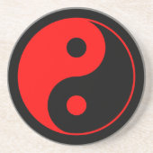 Onderzetter met het symbool Red & Black Yin Yang (Voorkant)
