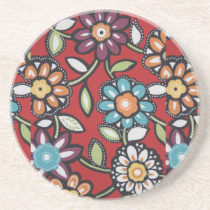 onderzetter met hippie bloem