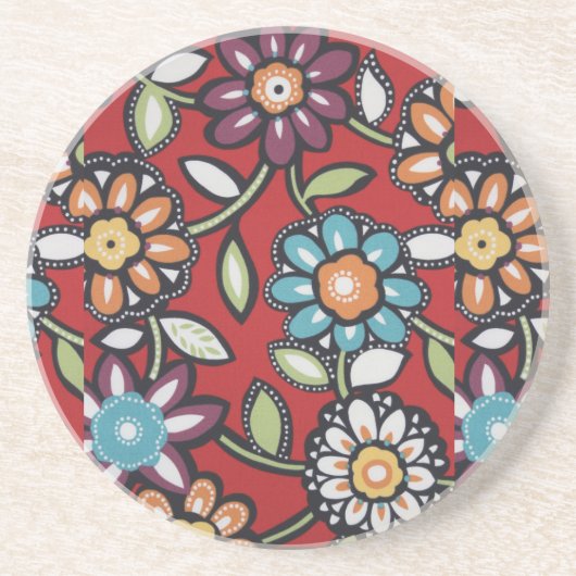 onderzetter met hippie bloem (Voorkant)