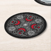 Onderzetter met Keltisch rood, rond papier (Gebogen)