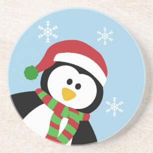 Onderzetter met kerst-kerstpinguïn