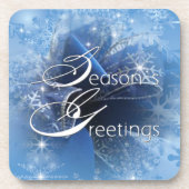 Onderzetter met kerstblauw lint (Voorkant)